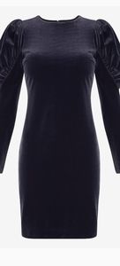 Velvet Puff Sleeve Sheath Dress